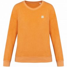 Apricot Damessweater Ecologisch badstof