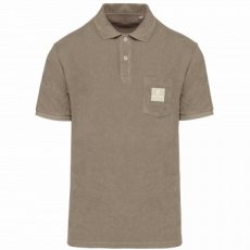 Cream coffee Eco-friendly terry polo shirt
